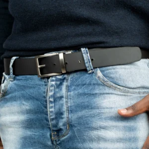 DoubleSided Black and Brown Leather Belt